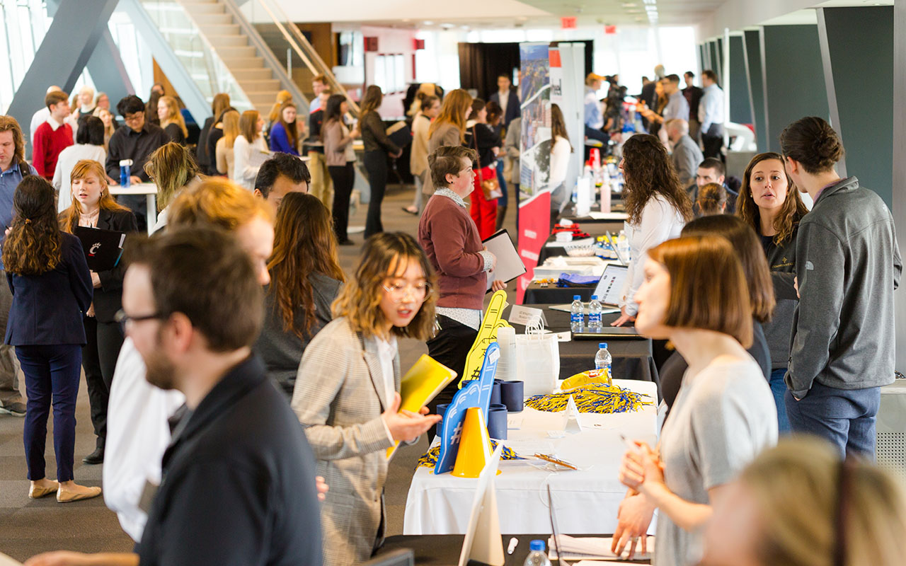 University of Cincinnati Co-op students attend an On-Campus Career Fair